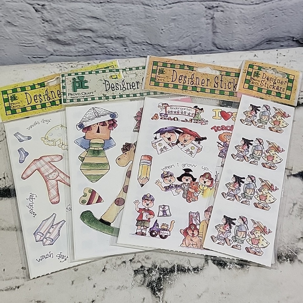 Vintage Provo Craft Designer Scrapbooking Stickers Kindergarten School Children
